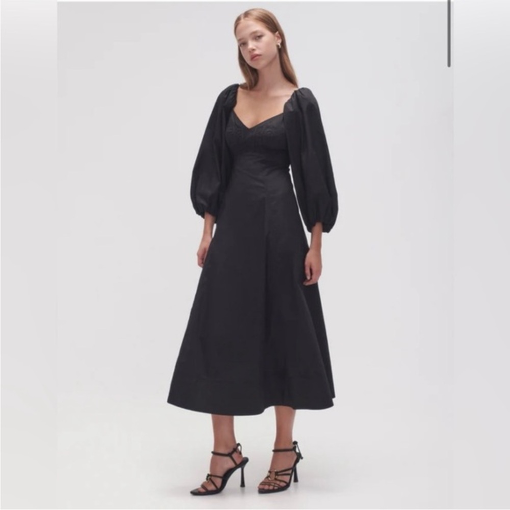 NWT Aje Hester Corsetted Black Midi Dress Sz AU 6/ US XS